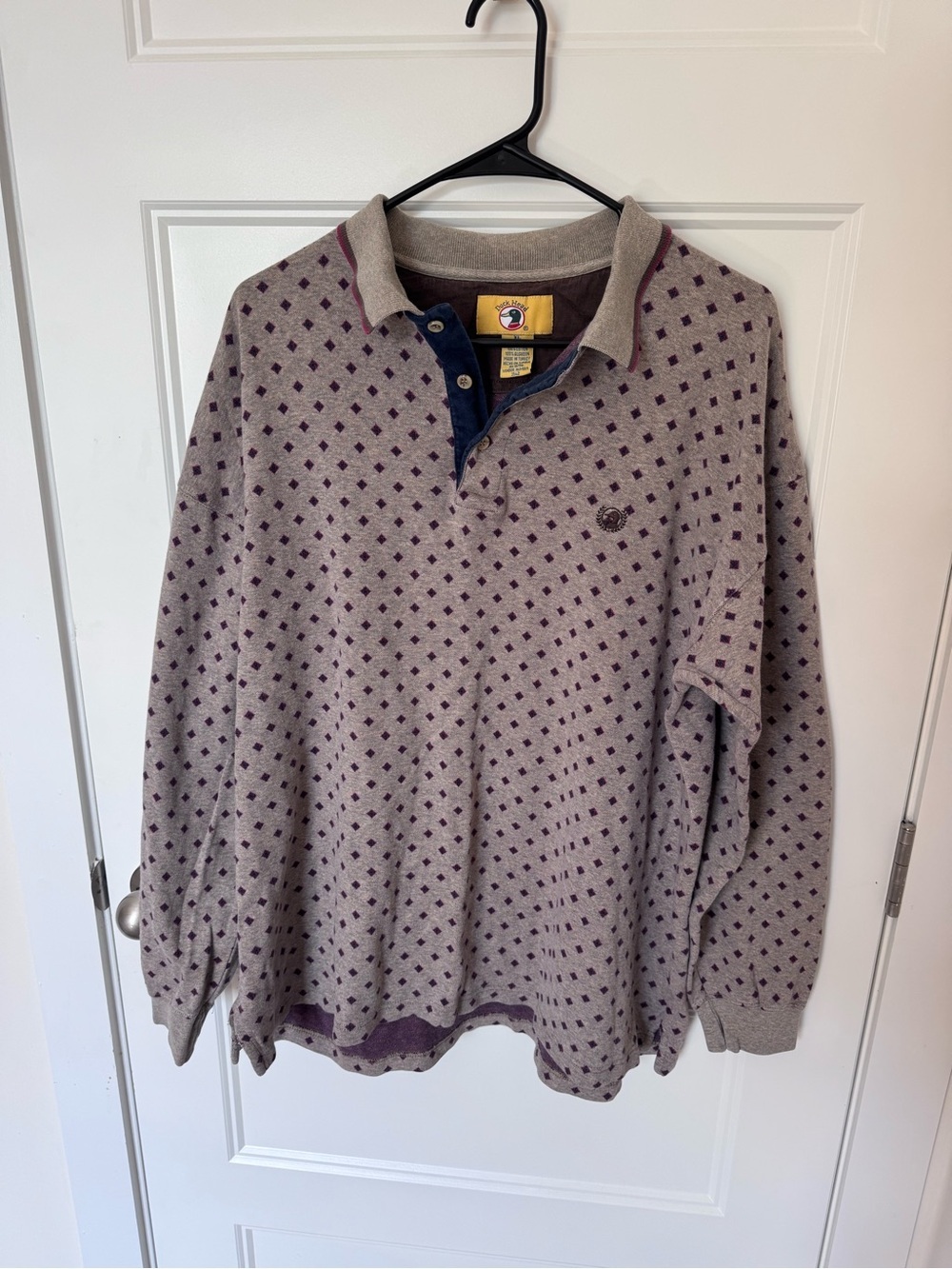 Vintage duck head men’s polo geometric